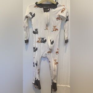 Burt's Bees Baby Animal Print Footie - White and Brown